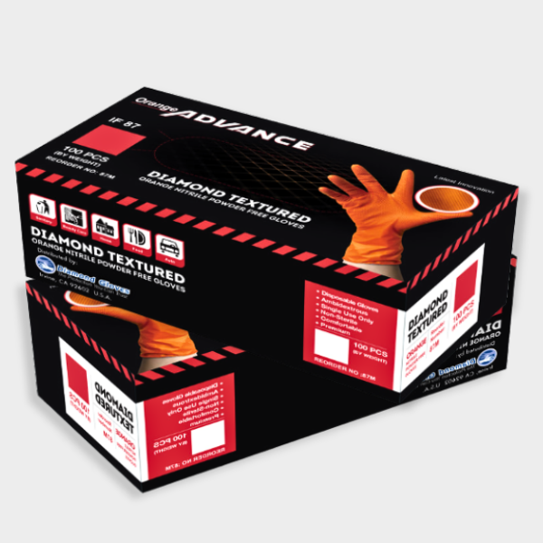 GUANTES DE NITRILO NARANJA INDUSTRIAL IF87